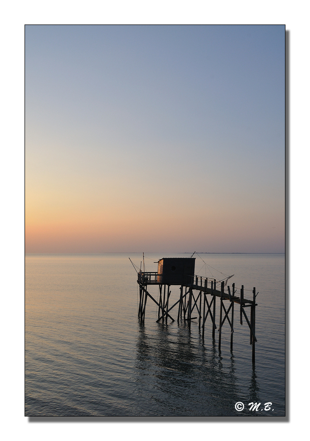 Coucher de soleil sur les carrelets